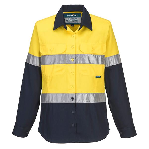 Hi-Vis Womens Contrast Shirt L/S (ML108)