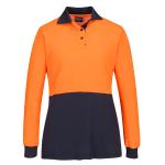 Hi-Vis Womens Cotton Comfort D Contrast Polo L/S(ML213)