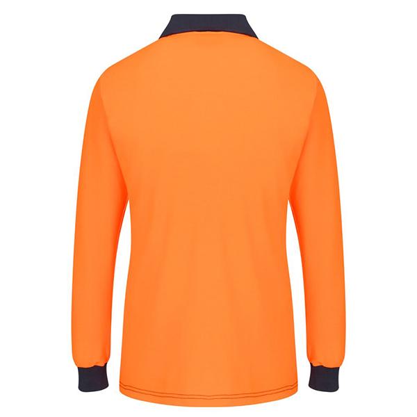 Hi-Vis Womens Cotton Comfort D Contrast Polo L/S(ML213)